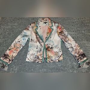 Boho Chic Floral Print Women's Jacket Sz 8‎